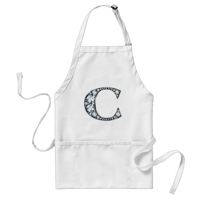 "C" Diamond Bling Apron Förkläde (Framsidan)