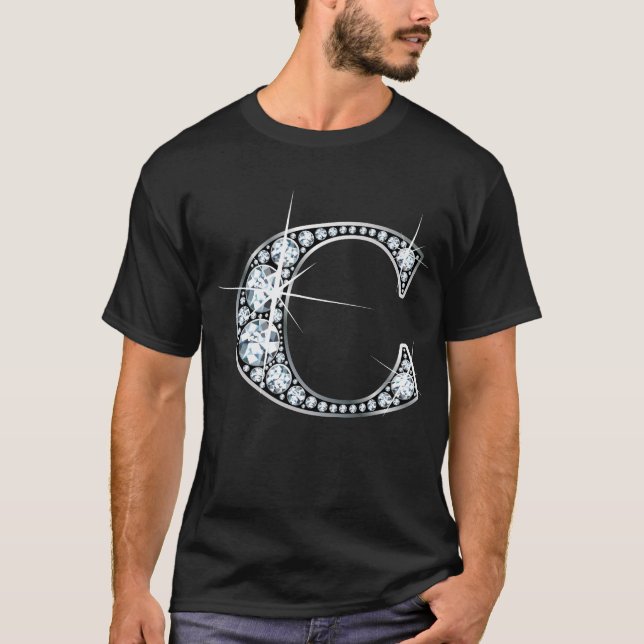 "C" Diamond Bling T-Shirt (Framsida)