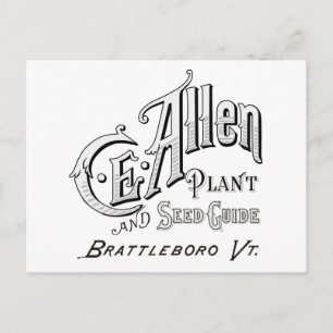 C.E. Allen Plant & Seed Guide 1894 Postcard Vykort