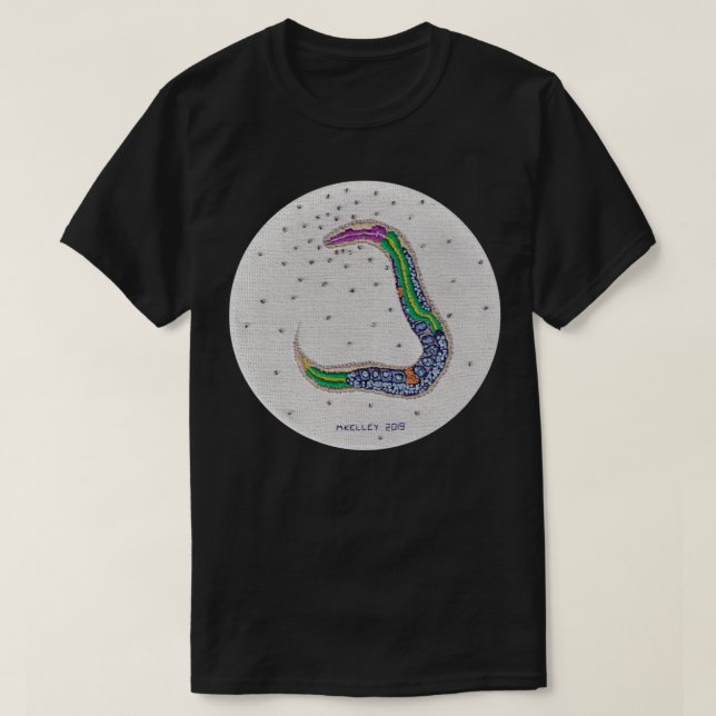 C elegans mask embroidery Classic TShirt T Shirt (Design framsida)