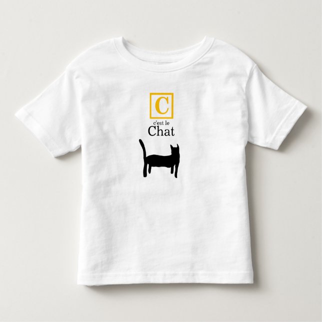 C est le chatta (katt, Fransk) T Shirt (Framsida)