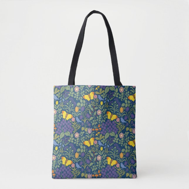 C. F. A Voyseys Butterfly Garden Tote Tygkasse (Framsida)