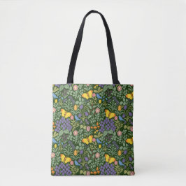 C. F. A. Voyseys Butterfly Garden Tote Tygkasse
