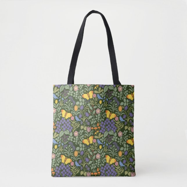 C. F. A. Voyseys Butterfly Garden Tote Tygkasse (Framsida)