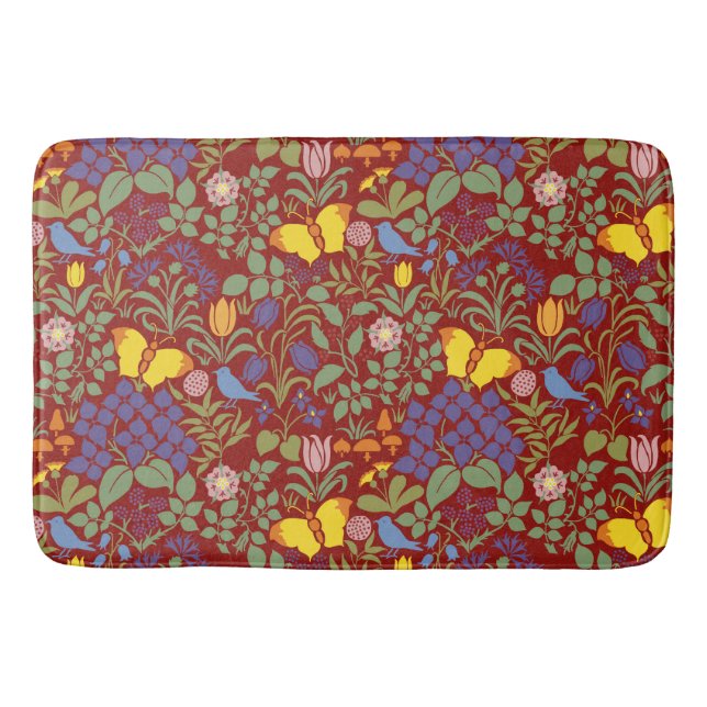 C. F. A Voyseys fjäril Garden Large Bath Mat Badrumsmatta (Framsidan)
