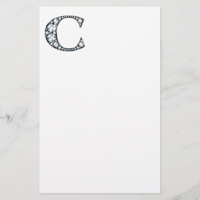 C Faux-"Diamond" Monogram Brevpapper (Framsida)