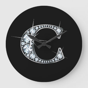 C Faux-"Diamond" Monogram Stor Klocka