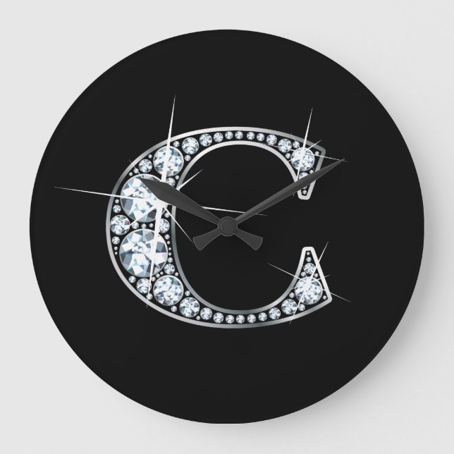 C Faux-"Diamond" Monogram Stor Klocka (Framsida)
