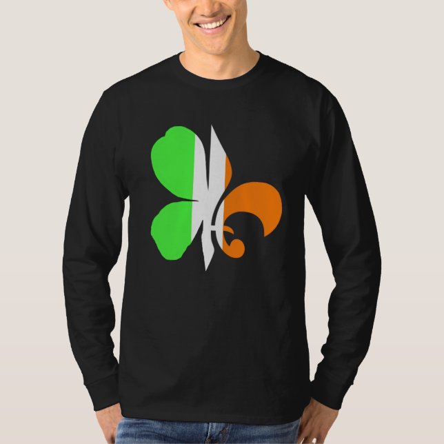 C Fleur Louisiana Irish Cajun New Orleans St Patri T Shirt (Framsida)