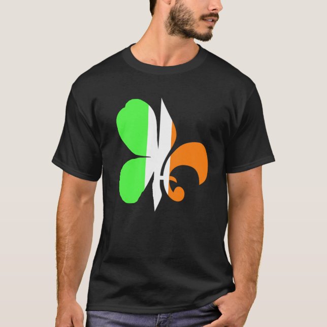 C Fleur Louisiana Irish Cajun New Orleans St Patri T Shirt (Framsida)