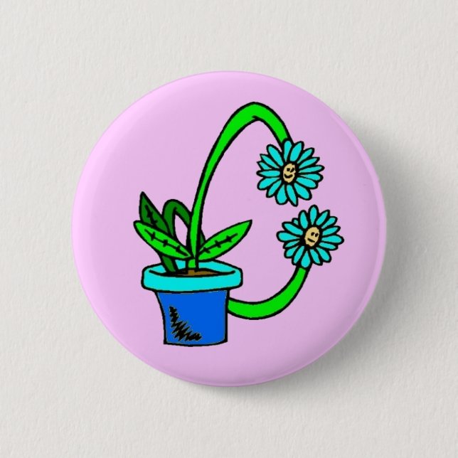 C - Flowers Monogram Button Knapp (Framsida)
