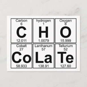 C-H-O-Co-La-Te (choklad) - Fullt Vykort
