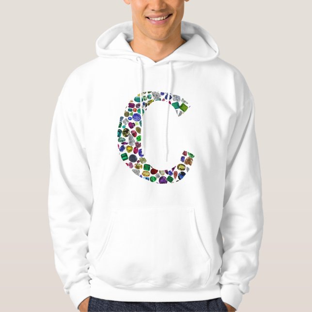 C Initial Gem-design Hoodie (Framsida)