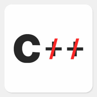 C, inte C++ Fyrkantigt Klistermärke