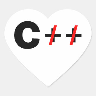 C, inte C++ Hjärtformat Klistermärke