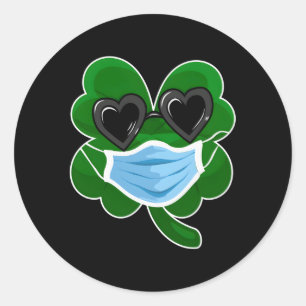 C Irish Shamrock in a for St Patricks Pattys Day Runt Klistermärke
