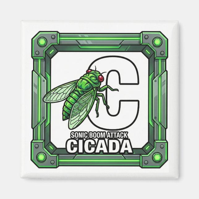 C is for Cicada – GTA Style ABC Learning Magnet (Framsidan)