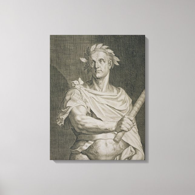 C. Julius Caesar (100-44 BC) Emperor of Rom engra Canvastryck (Framsida)