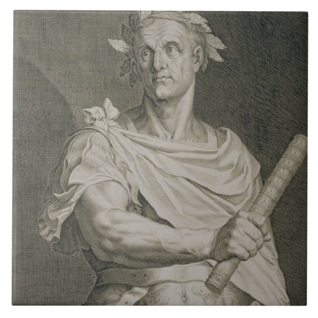 C. Julius Caesar (100-44 BC) kejsare av den Rome Kakelplatta (Framsidan)
