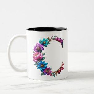 C. Kaffe Mugg - Blommigtens utformning för utlämna