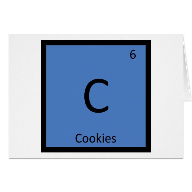 C - Kakor Kemins Periodiska System Symbol Hälsningskort (Framsidan Horizontal)