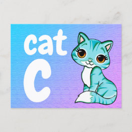 c - katt blixtkort vykort