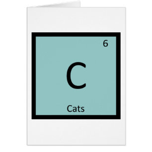 C - Katters kemi periodiska systemet katt element Hälsningskort