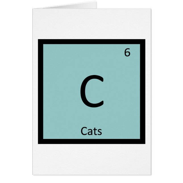 C - Katters kemi periodiska systemet katt element Hälsningskort (Framsidan)