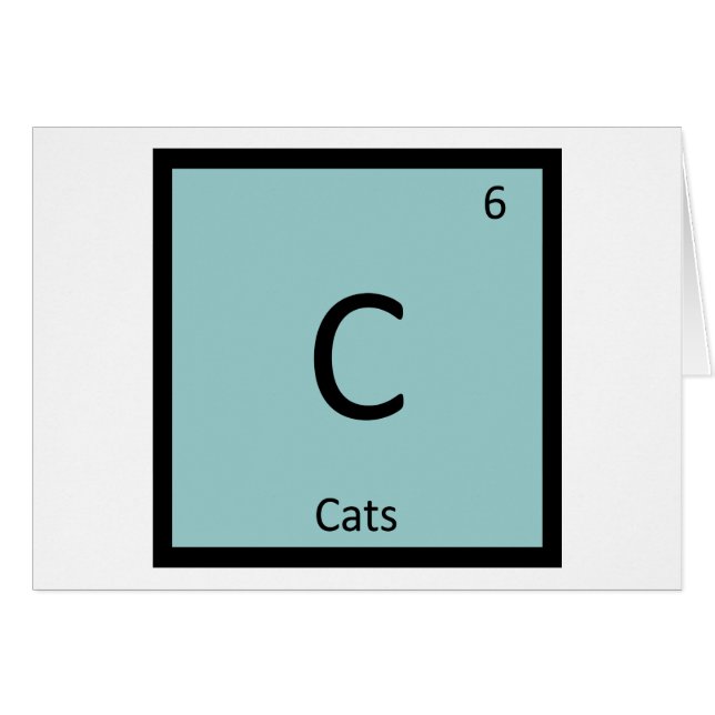 C - Katters kemi periodiska systemet katt element Hälsningskort (Framsidan Horizontal)