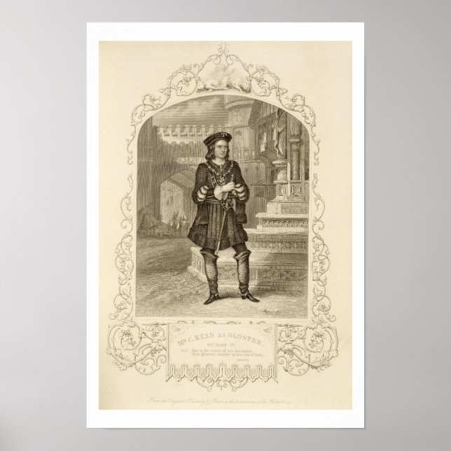 C. Kean som Gloster, Act I Scene 1, Richard I Poster (Framsidan)