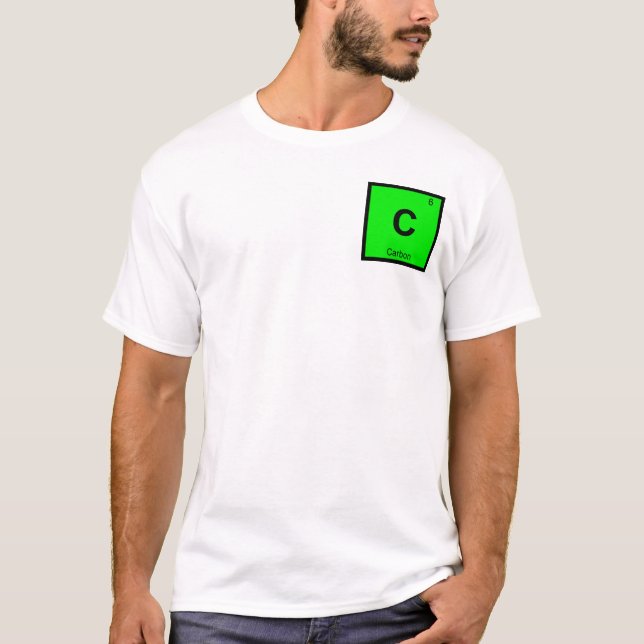 C - Kol kemi Periodiska systemets symbol Tee Shirt (Framsida)