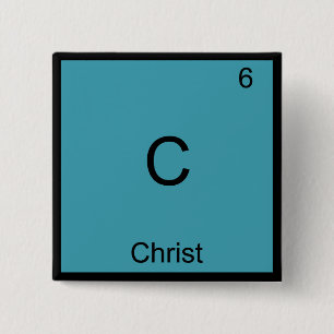 C - Kristus Jesus Kemiskt Element Symbol T-Shirt Knapp
