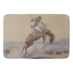 C M Russell A Bad One Western Bronc Rider Badrumsmatta