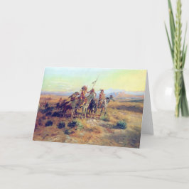 C M Russell "the scout"-hälsningskort Kort