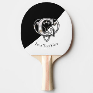 C - Modern metallisk Monogram (silver) Pingisracket