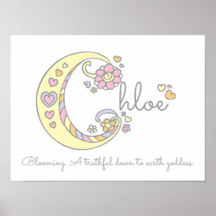 C monogram art Chloe Girl namn poster