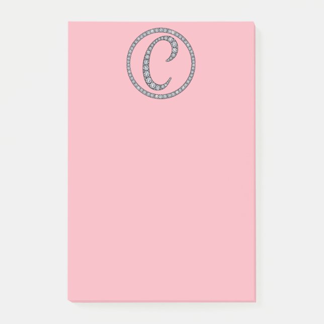 C Monogram bling ring Post-it-anteckningsblock Post-it Block (Framsida)