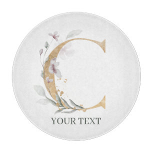 C Monogram Blommigt Personlig