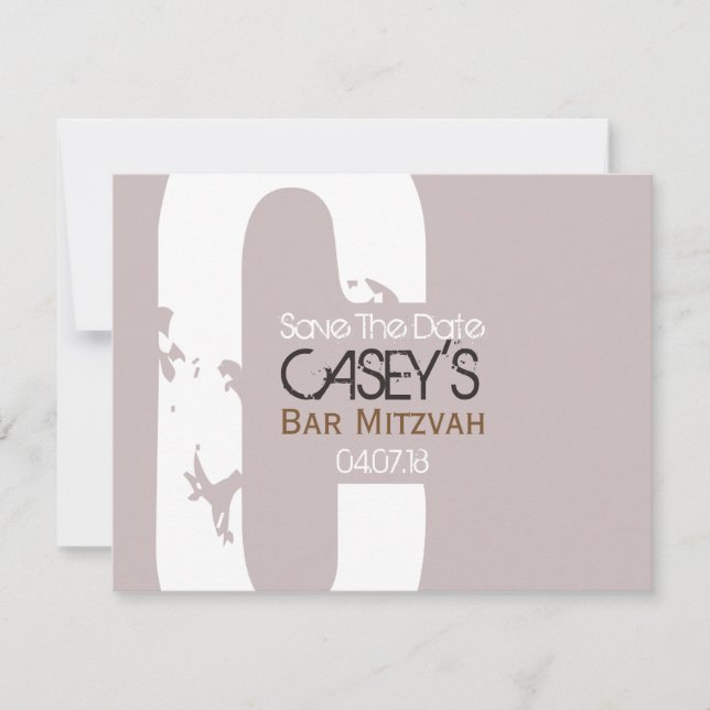 C Monogram Collection Pub Mitzvah Spara datum Datumet (Framsida)