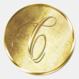 C Monogram Faux Guld-kuvertförslutningsfästen Runt Klistermärke