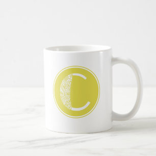 C Monogram för initial Blommigt Kaffemugg