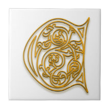 C Monogram "Irish Guld" Ceramic Tile