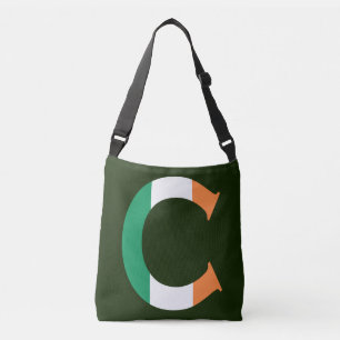 C Monogram överlagt på irländska Flagga Axelväska