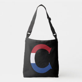 C Monogram överlagt på NLD-Flagga på bk-behållare Axelväska