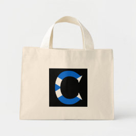 C Monogram överlagt på Skotska Flaggan ttt Mini Tygkasse