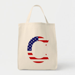 C Monogram överlagt på USA flagga gtcnt Tygkasse
