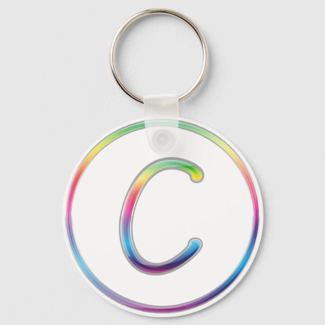 C Monogram-regnbågslangkedja Nyckelring (Framsida)