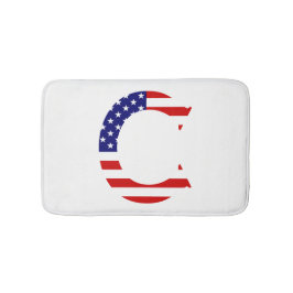 C Monogram täckt över USA flagga Badrumsmatta
