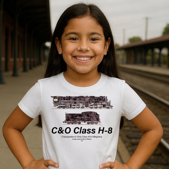 C&O Class H-8 Allegheny Steam Locomotive Profile T Shirt (C&O Class H-8 2-6-6-6 Allegheny Steam Locomotive. Girl Basic T-Shirt)