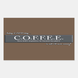 C.O.F.E.E. ❤ Sticker Art Christian Heart Acronym Rektangulärt Klistermärke